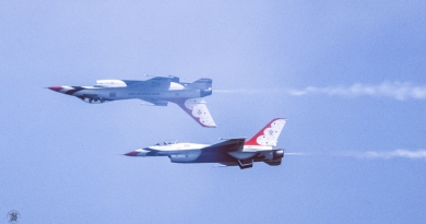 Thunderbirds in formatievlucht