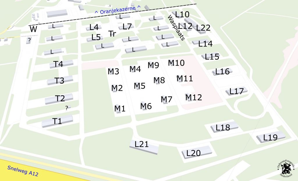 Kaart MOB Schaarsbergen met gebouwnummers