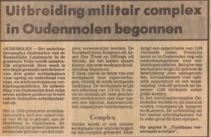 Krantenknipsel uitbreiding Oudemolen