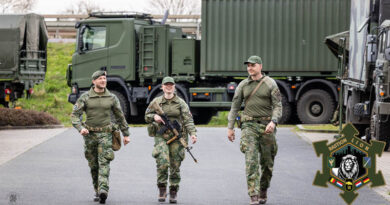 Drie militairen op rij