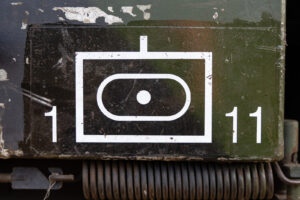 Een militair teken op een groene achtergrond