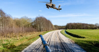Fotomontage van helikopter met tank (loop)